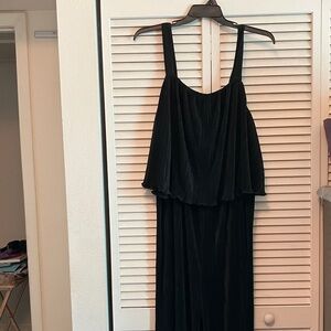 Elegant Black Two Piece Slinky Jumpsuit